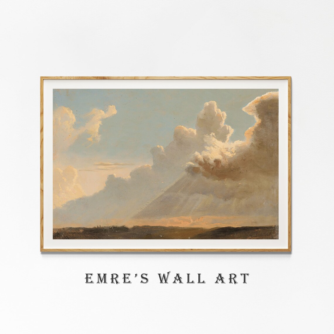Cloud Landscape Painting, Vintage Country Sky Art Print - Image 4