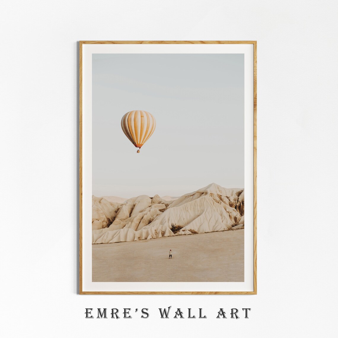 Cappadocia Hot Air Balloon Neutral Landscape Art Print - Image 4