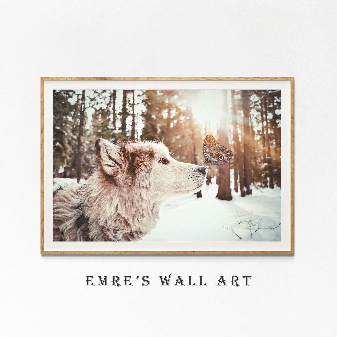 Winter Rustic Wolf Art Print, Neutral Farmhouse Decor - Image 4
