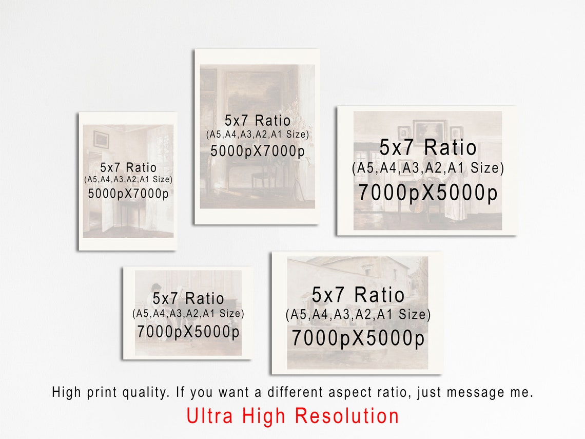 Sepia Vintage Interior Scenes Five Piece Gallery Wall Set Poster - Image 4