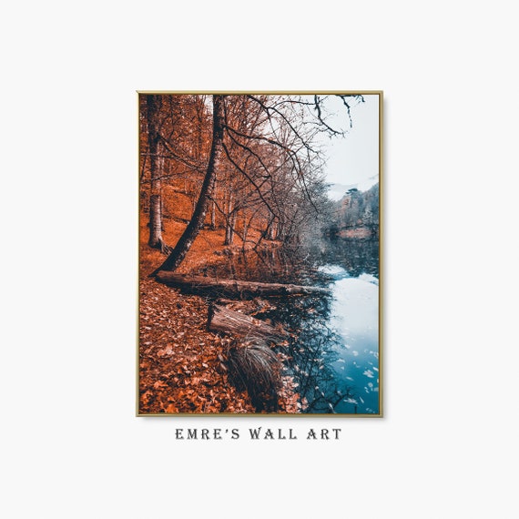 Moody Fall Landscape Print Warm Tone Autumn Wall Decor Autumn Landscape Art Print Moody Rustic Country Decor Autumn Art