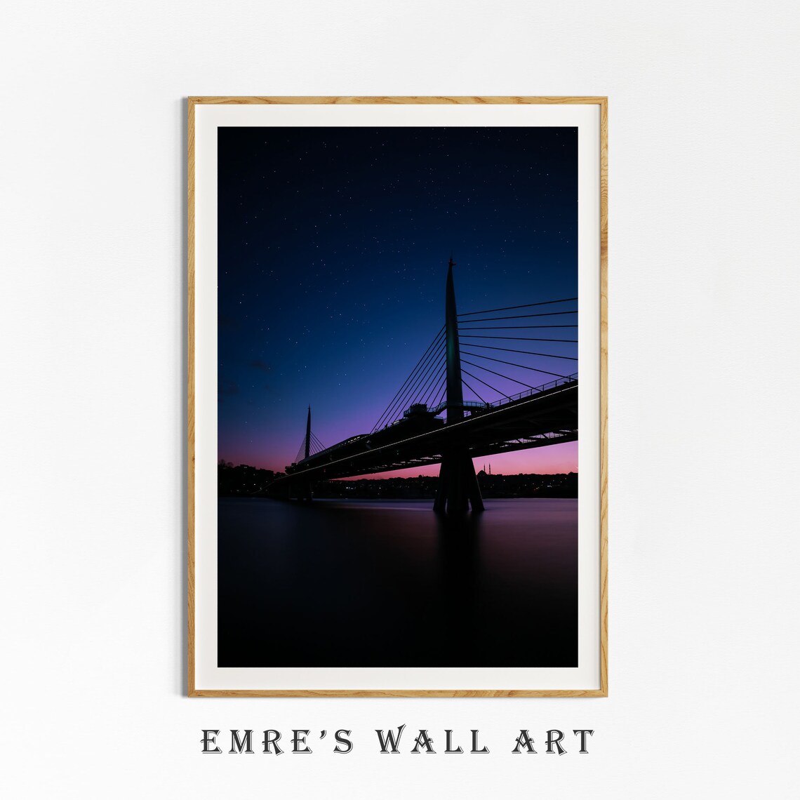Istanbul Cable Bridge Starry Night Sky Cityscape Photo Poster - Image 4