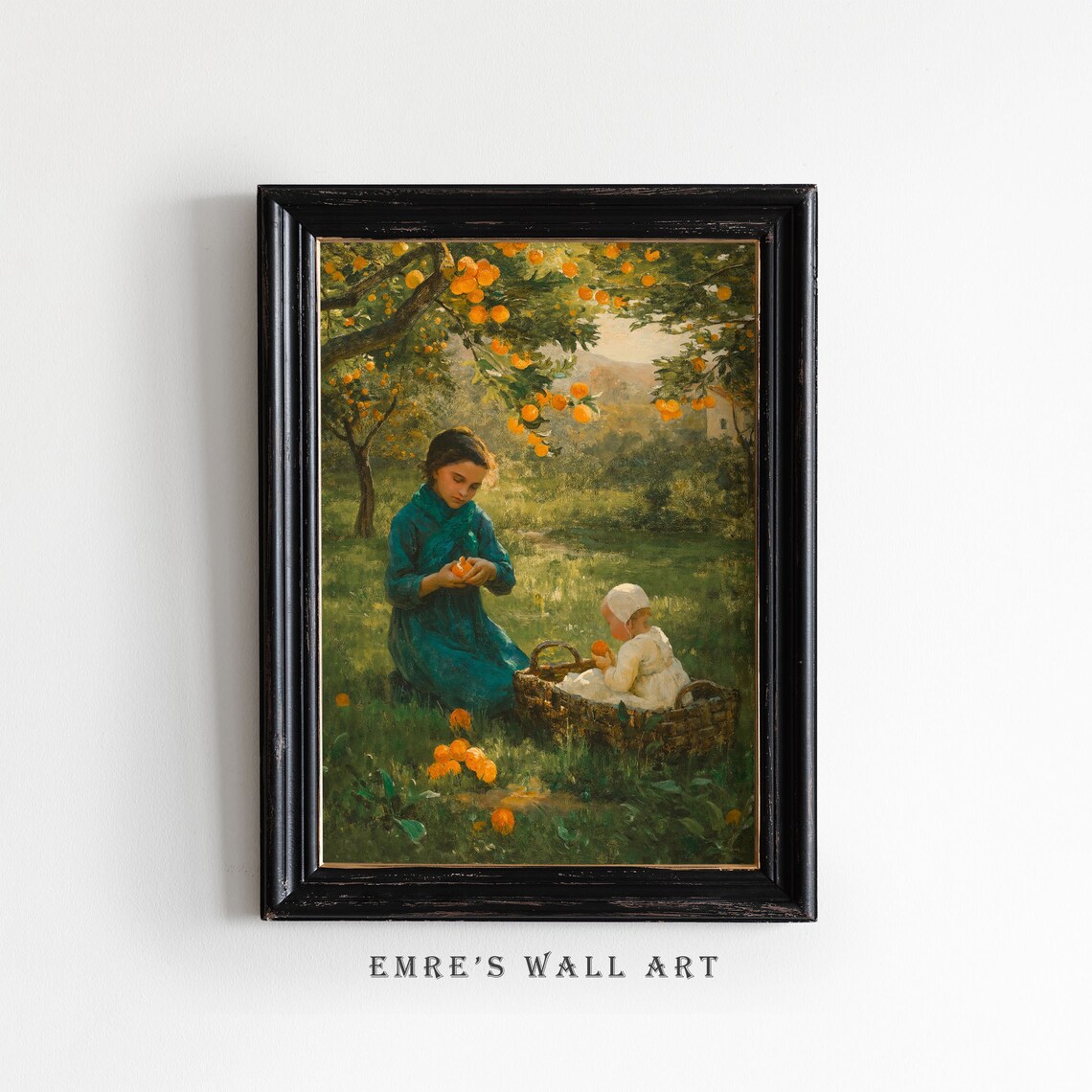 John W Waterhouse Orange Pickers Girl Baby Harvest Scene Poster - Image 4