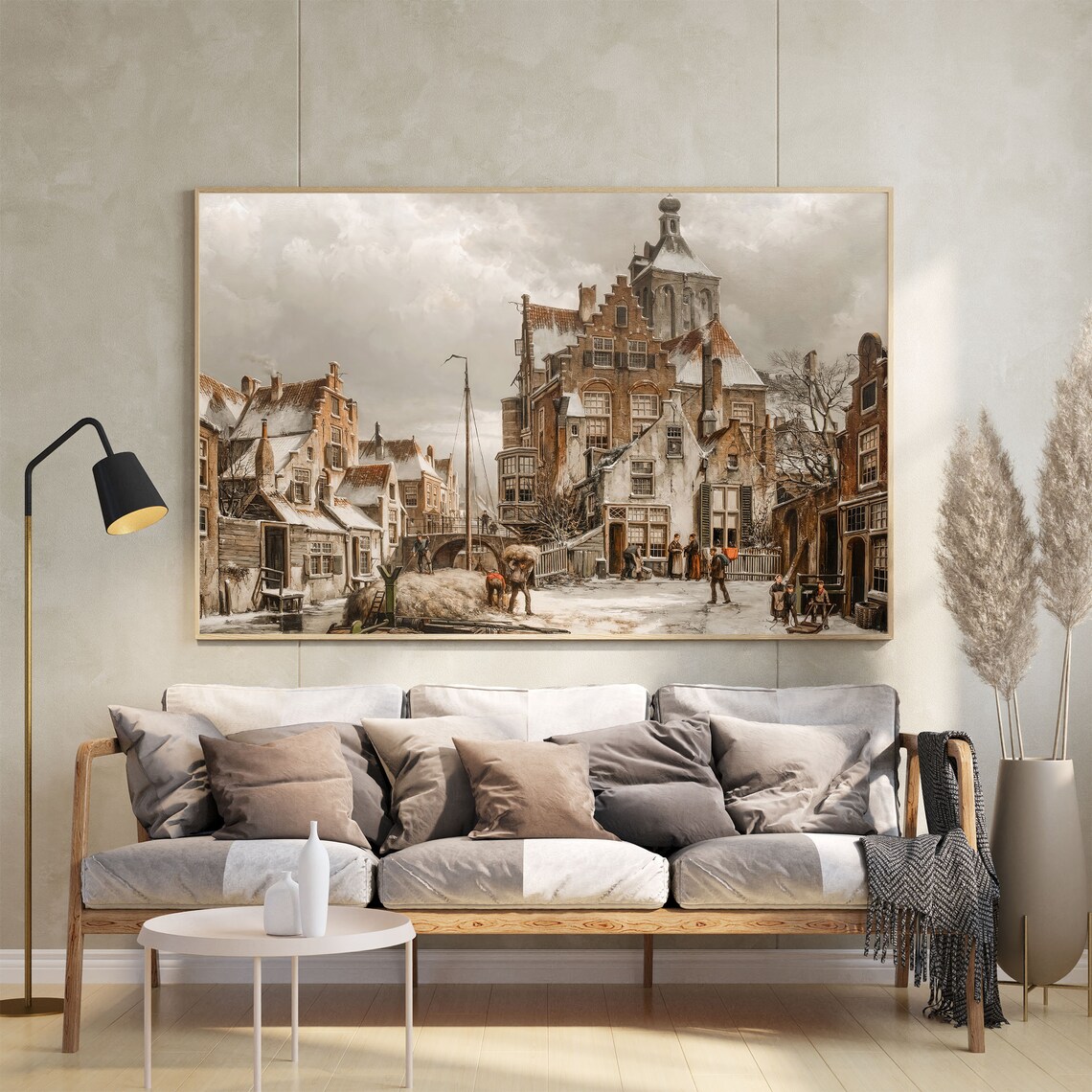Vintage Winter Cityscape Art Print, Antique Architecture - Image 2