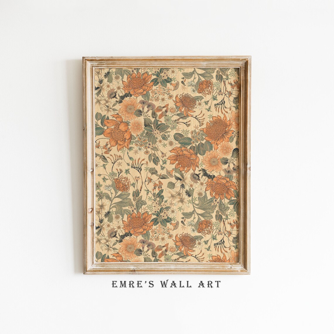 Vintage Textile Wall Art Print, Neutral Farmhouse