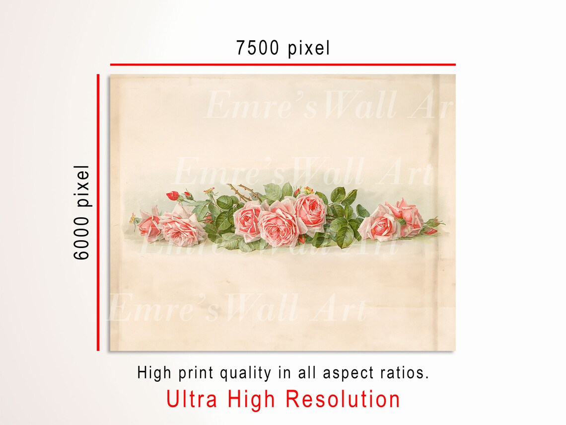 Vintage Roses Still Life Floral Art Print - Image 3