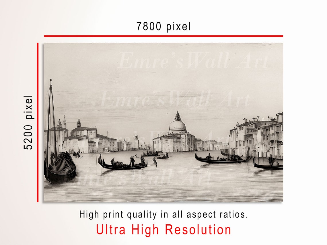 Venice Sketch, Antique Vintage Drawing - Image 3