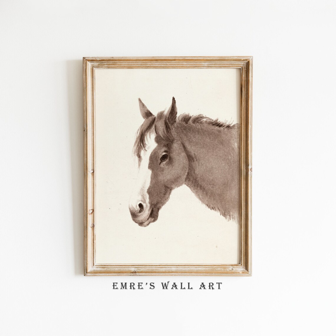 Vintage Horse Sketch Art Print, Farmhouse Decor