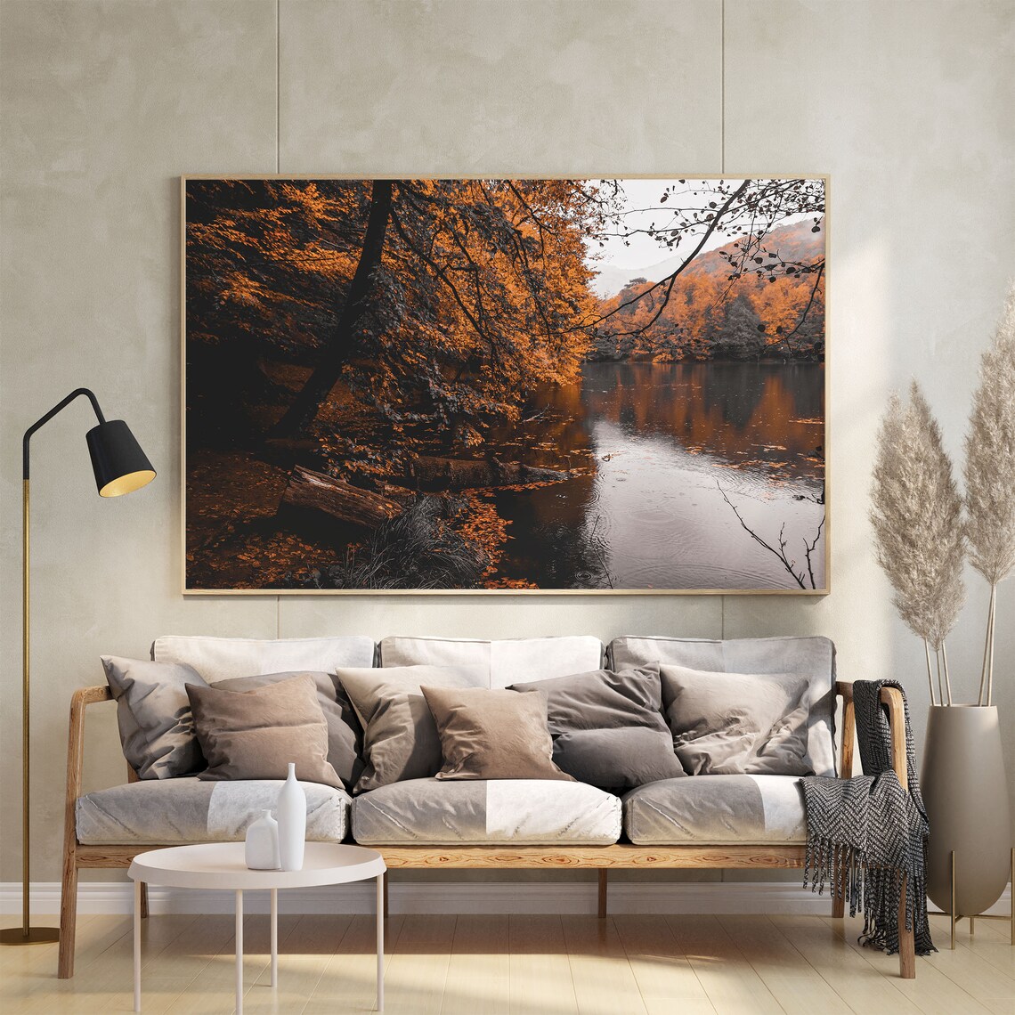 Autumn Moody Art Print, Rustic Farmhouse Landscape - Image 2
