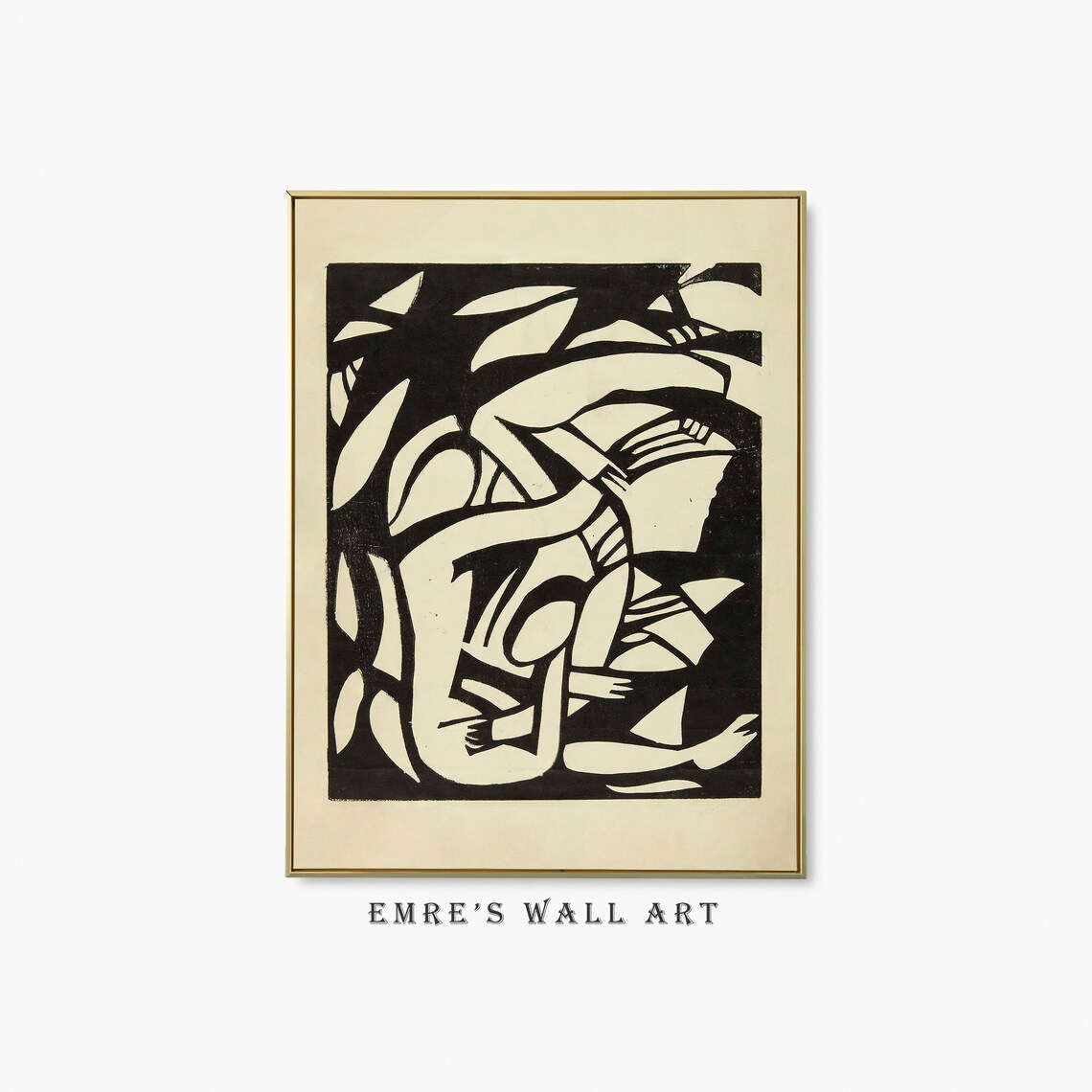 Vintage Abstract Figure Sketch Art Print - Image 2