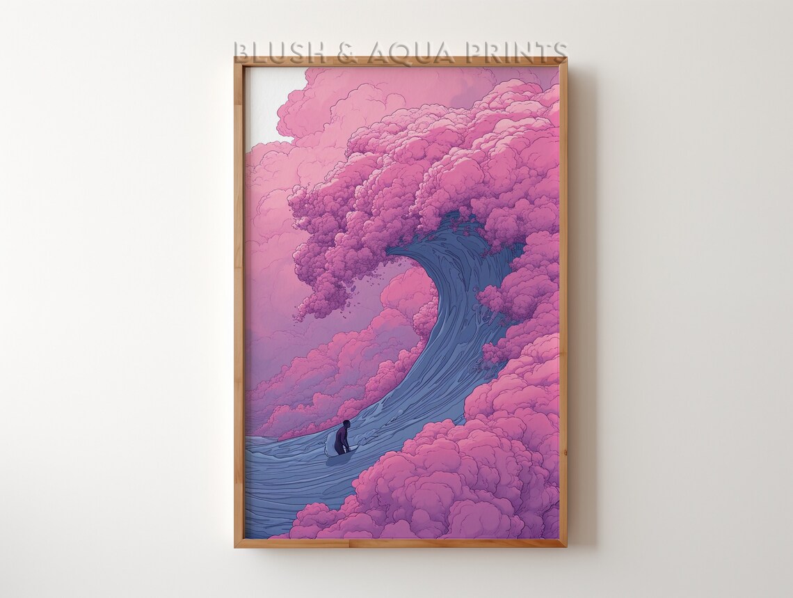 Boho Surf Poster Surfboard Wall Art Prints Trendy Room Decor Bedroom Over The Bed