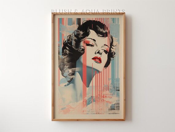 Vintage Eclectic Surf Poster Maximalist Wall Art Prints Trendy Room Decor Boho Bedroom Over The Bed