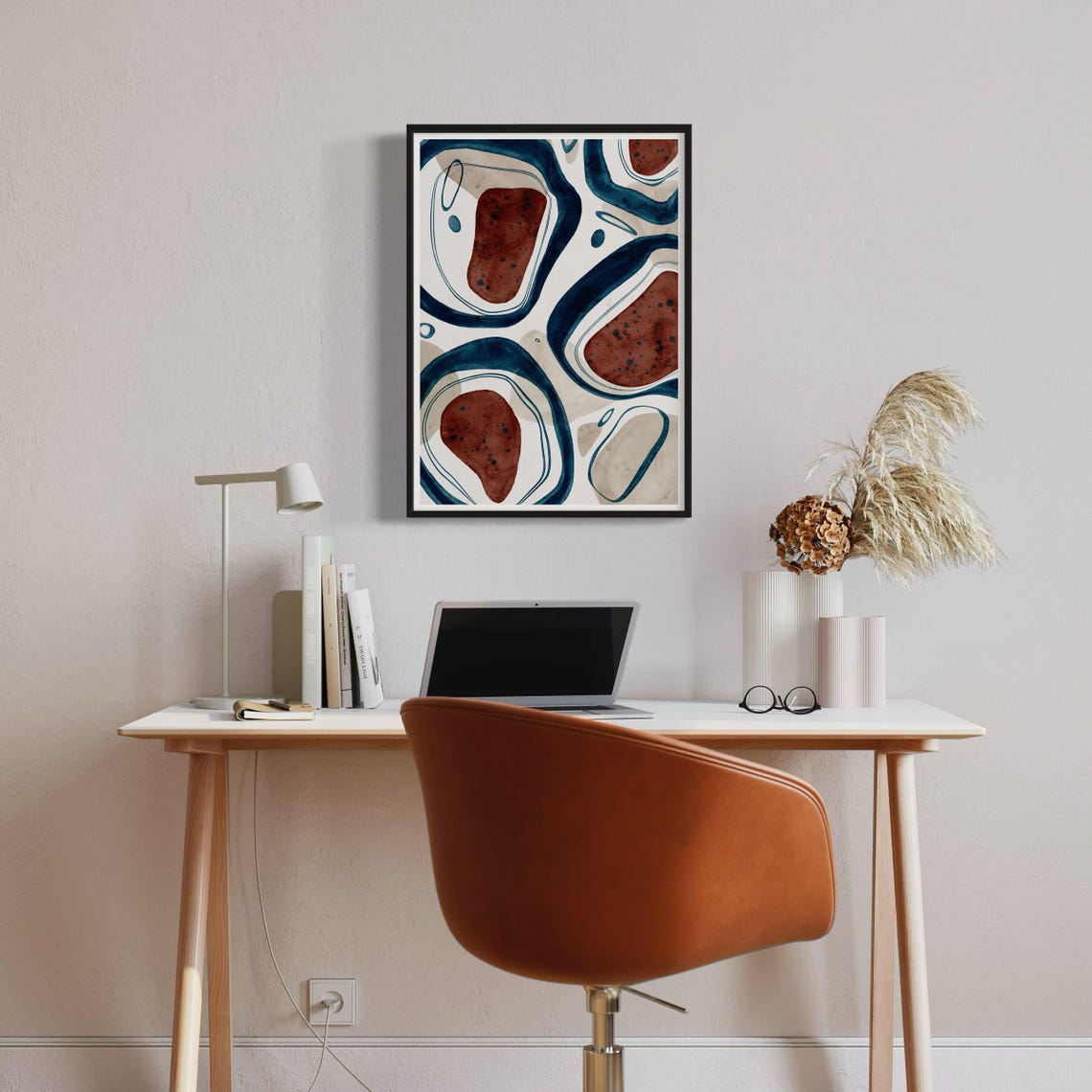 Circular Abstract Print Geometric Wall Design Modern Painting Design Statement Piece Modern Home Decor Minimalist Scandinavian Style Artwork - Image 2
