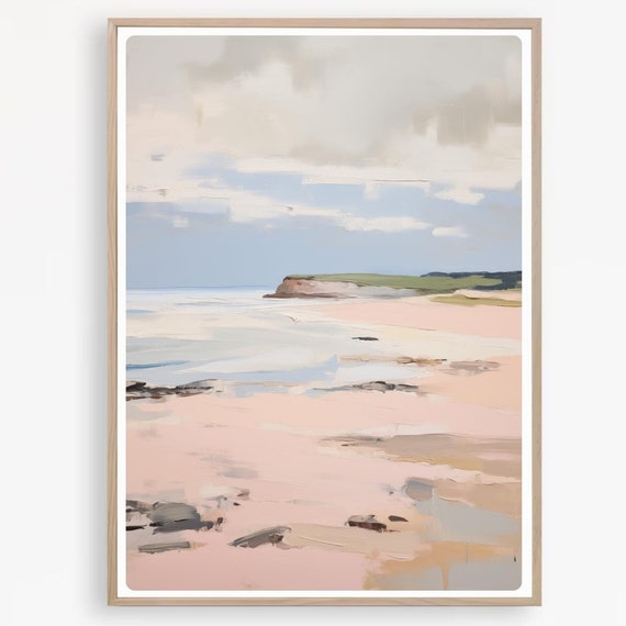 Beach Print Ocean Wall Art Pastel Coastal Landscape Painting Australian