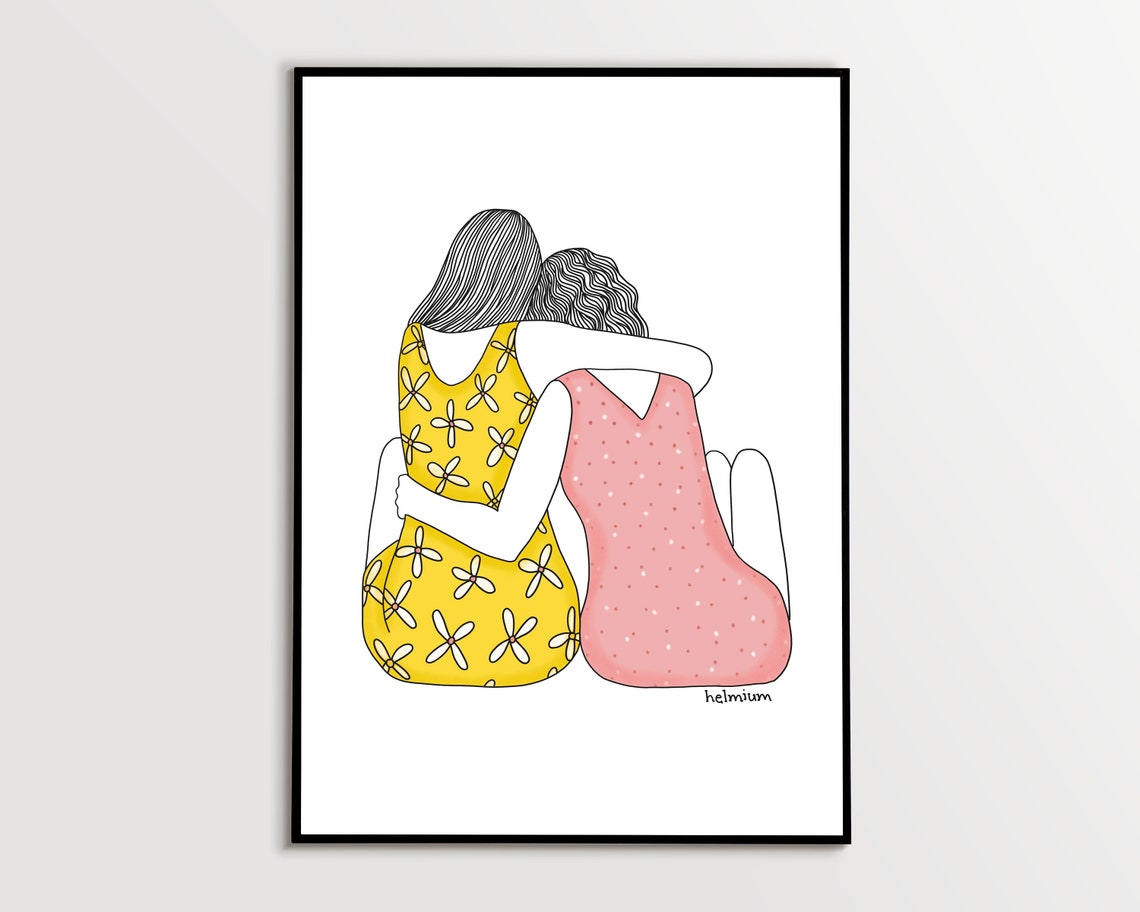 Friendship Art Best Friend Print Sister Print Long Distance Friend Friendship Gift Sister In Law Gift Sister Gift Sister Print