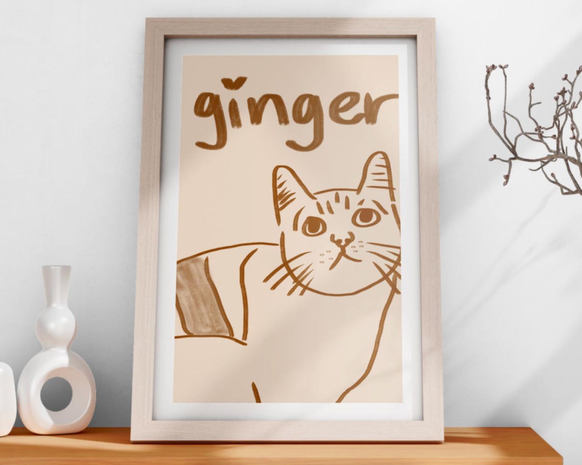 Personalized Badly Drawn Pet Portrait Cute Custom Cat Unique Poster Dog Cutest Mom Gifts - Image 2