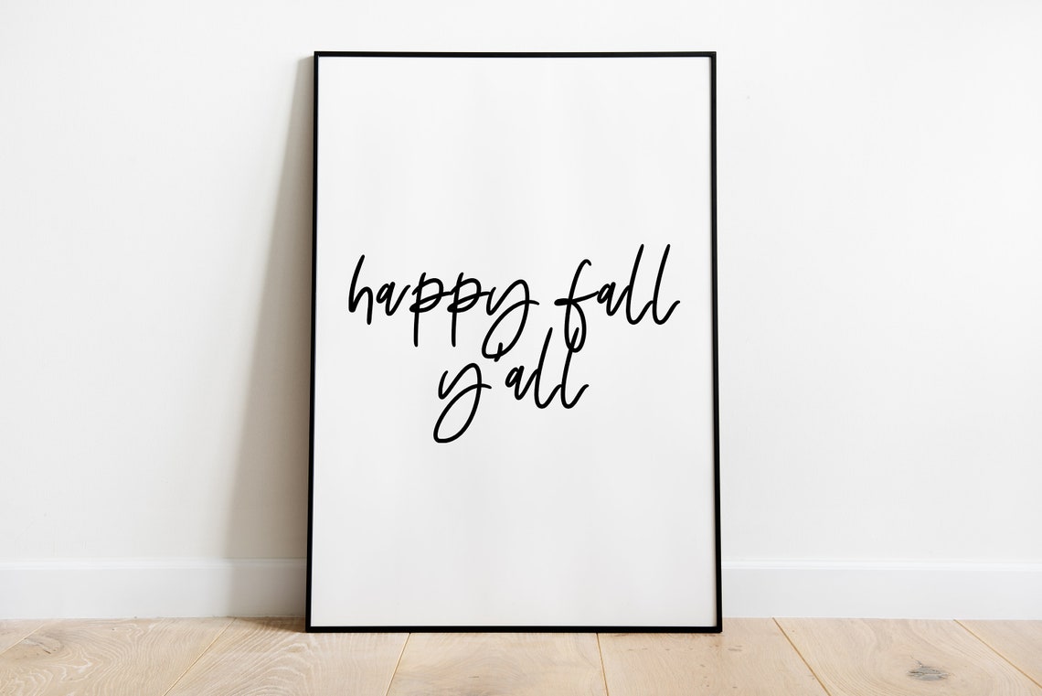 Happy Fall Yall White Script Rust Terracotta Fall Decor Poster - Image 2