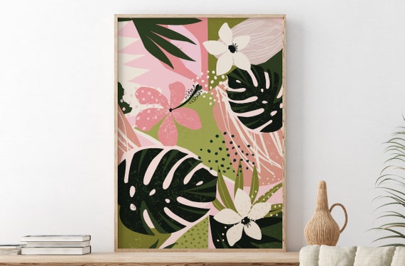 Abstract Colourful Monstera Print Plant Wall Art Home Decor A5a4a3a2a15x74x6 Bedroom Kitchen Living Room