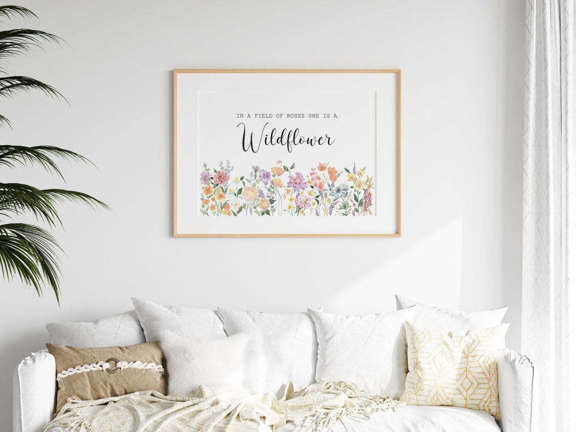 Wildflower Quote Watercolor Art Print - Image 3