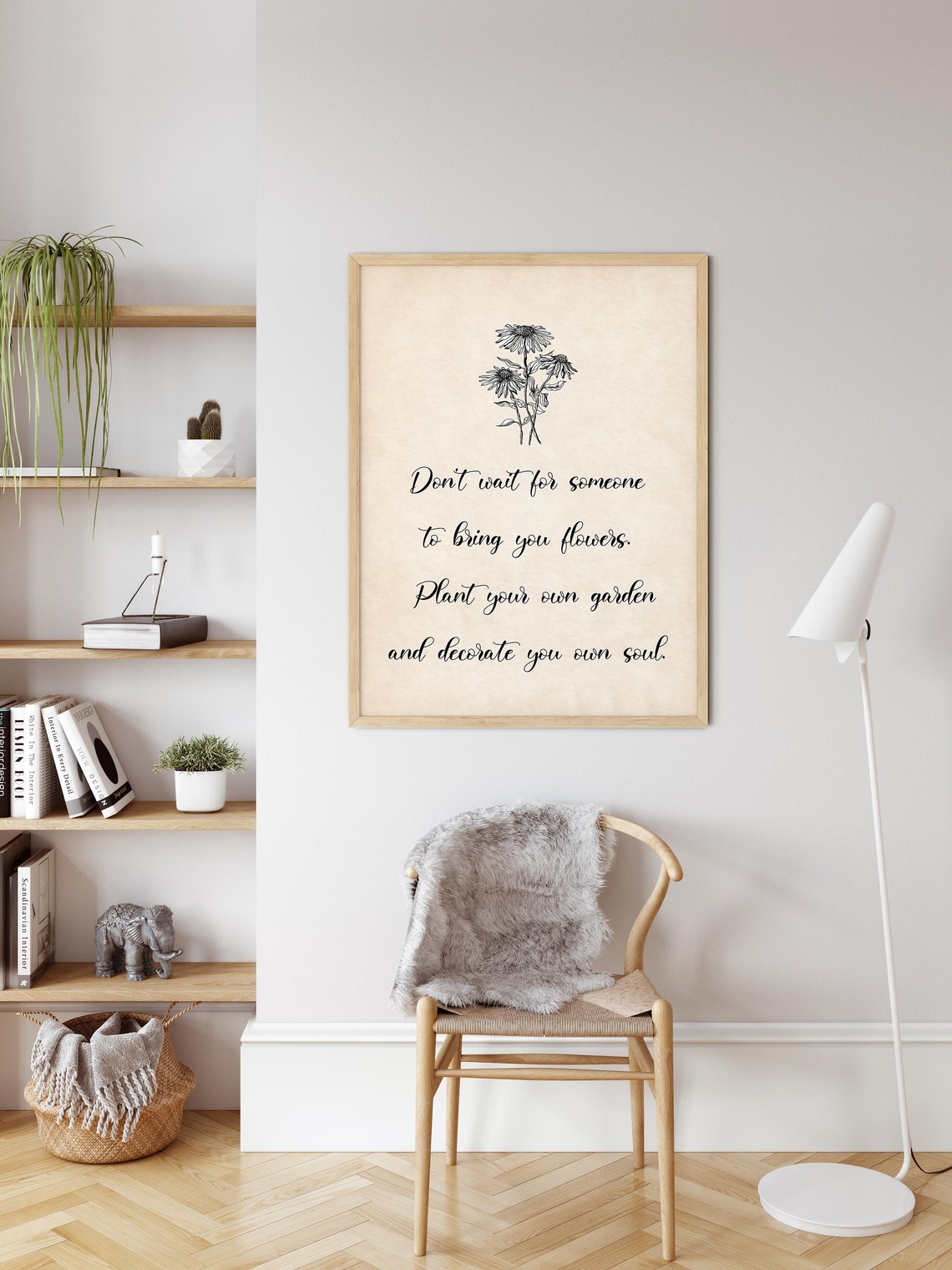 Plant Your Own Garden Self Love Empowering Calligraphy Quote Poster - Image 2