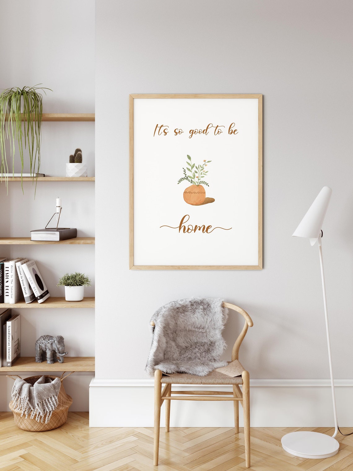 Its So Good to Be Home Script Quote with Terracotta Potted Plant Print - Image 2