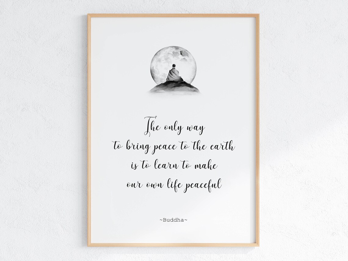 Buddha Quote Inner Peace Art Print, Zen Buddhist
