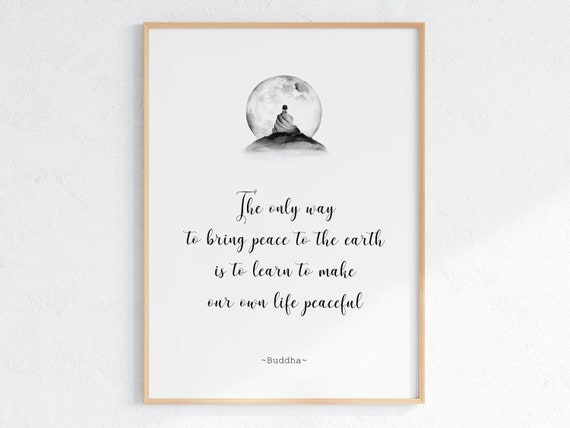 Buddha Quote Inner Peace Art Print, Zen Buddhist