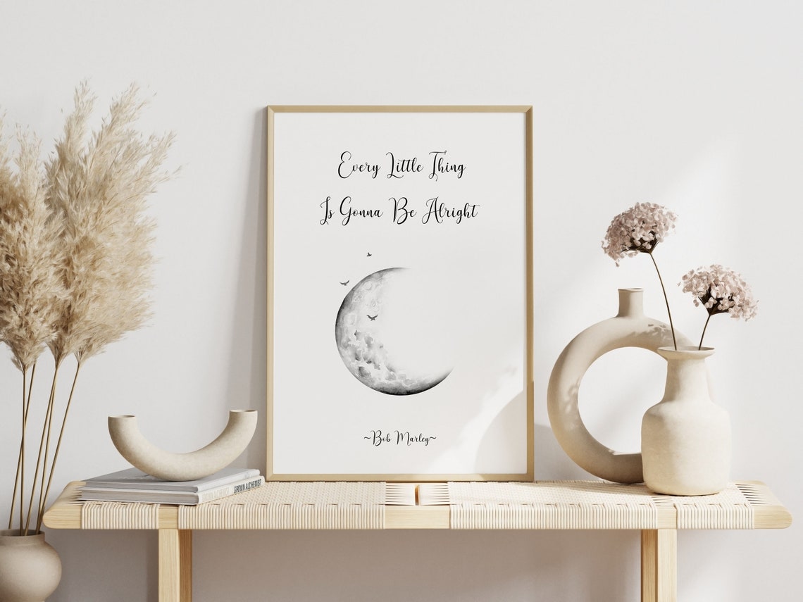 Every Little Thing Is Gonna Be Alright Bob Marley Quote Poster - Image 2