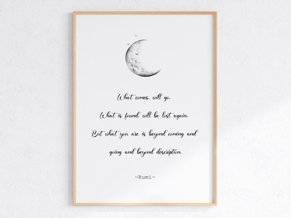 Rumi Quote Print For Spiritual Decor