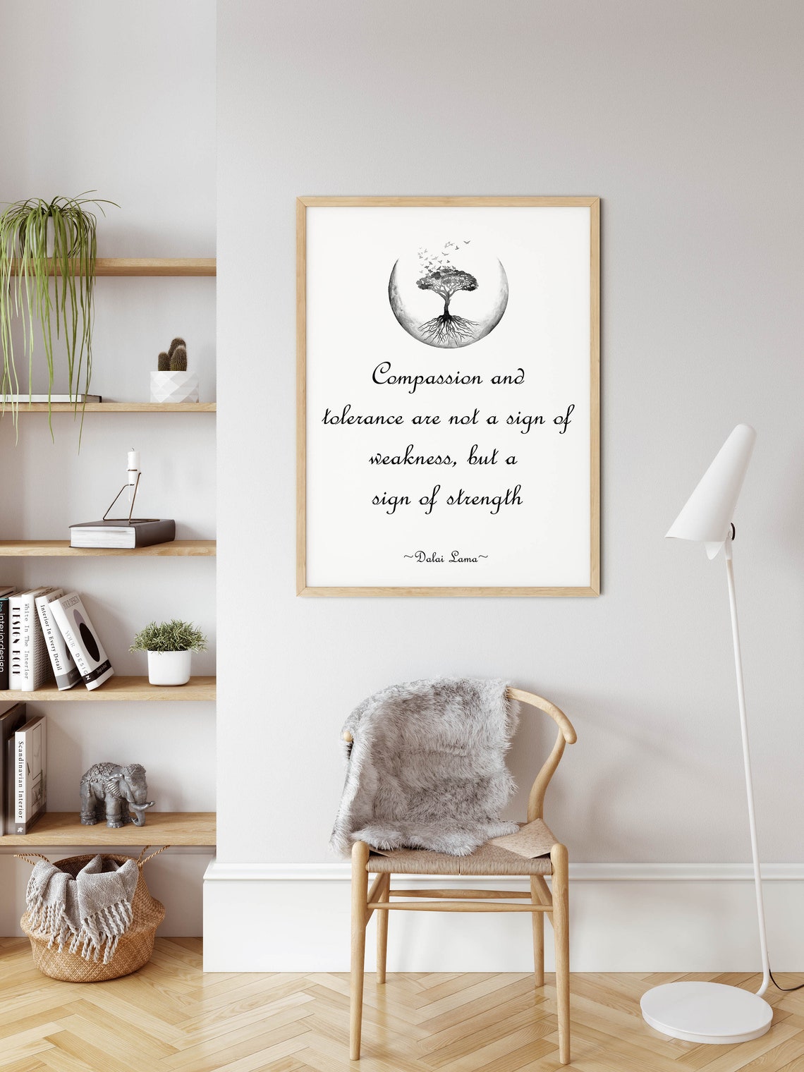 Dalai Lama Quote On Compassion And Strength Inspirational Print - Image 3
