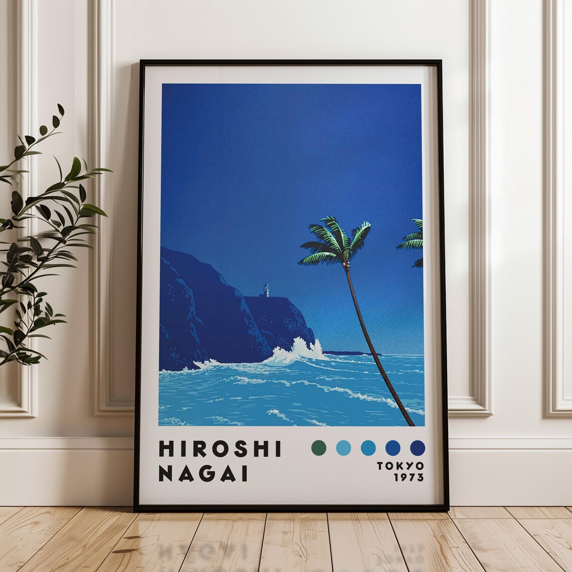Hiroshi Nagai Japanese Print, Minimalist Vaporwave