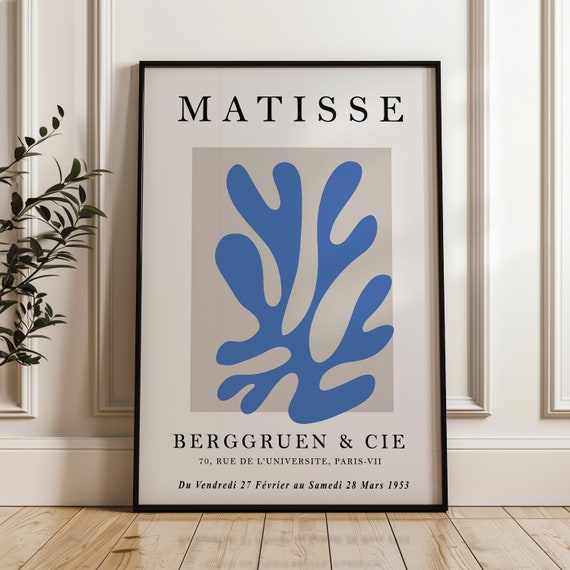 Henri Matisse Art Poster Coral Paper Cutout Exhibition Wall Vintage Fine Print Living Room Decor Mid Century Modern
