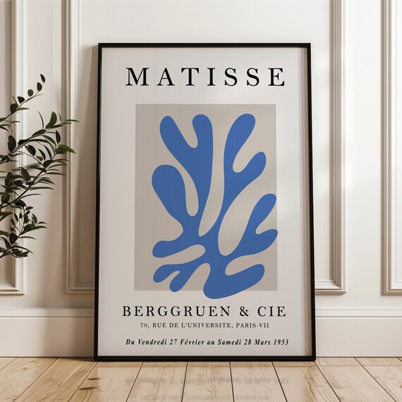 Henri Matisse Blue Coral Cutout 1953 Paris Exhibition Poster