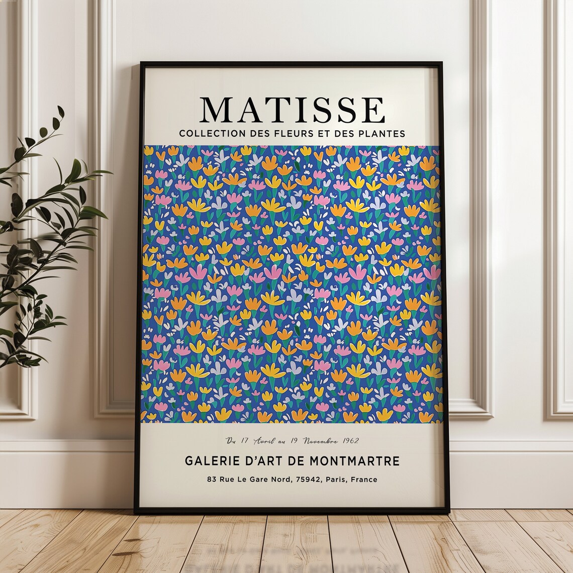 Henri Matisse Blue Tulip Field Exhibition Poster Bold Floral Colors