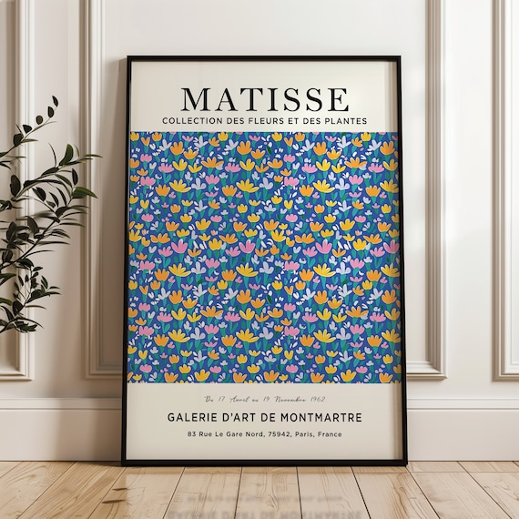 Henri Matisse Blue Tulip Field Exhibition Poster Bold Floral Colors