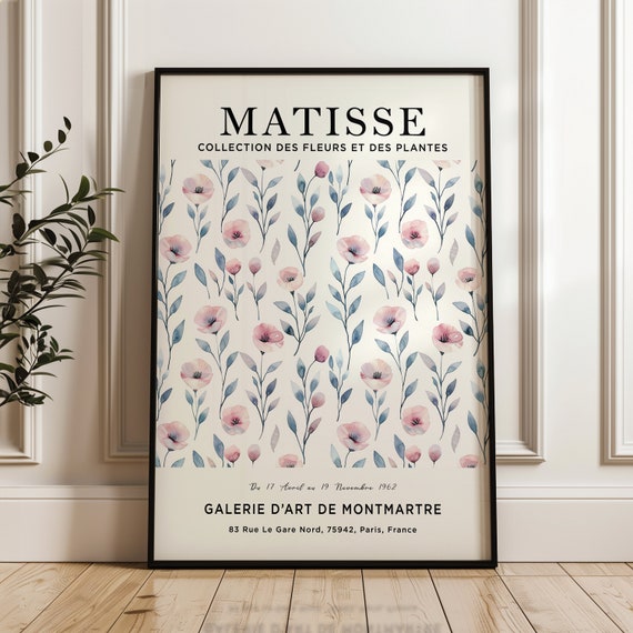 Henri Matisse Floral Print Exhibition Poster Wall Art Colourful Vintage Fine Living Room Decor Mid Century Modern