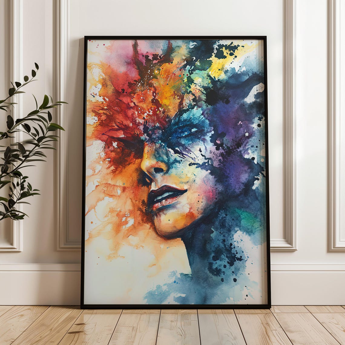 Abstract Watercolor Wall Art Aura Poster Colorful Splash Matte Paper