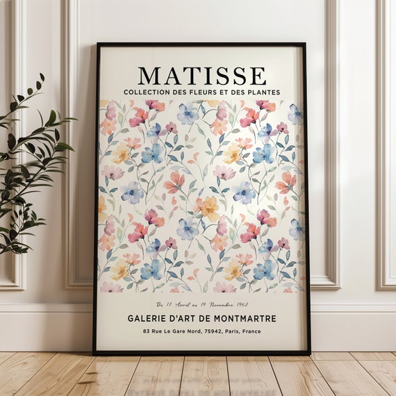 Henri Matisse Floral Print Exhibition Poster Wall Art Colourful Vintage Fine Living Room Decor Mid Century Modern