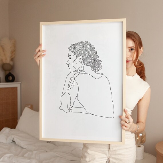 Woman Figure Line Art Poster Modern Home Decoration Minimalistic Print Black And White Feminist Wall Decor Minimalist