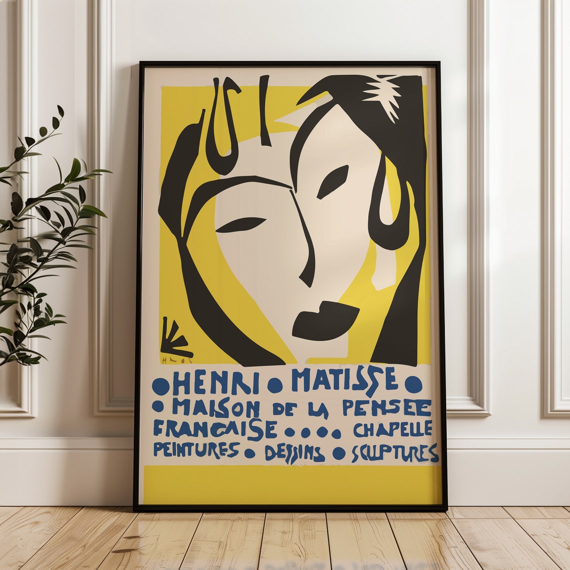 Henri Matisse Yellow Face Paper Cutout Paris Exhibition Poster