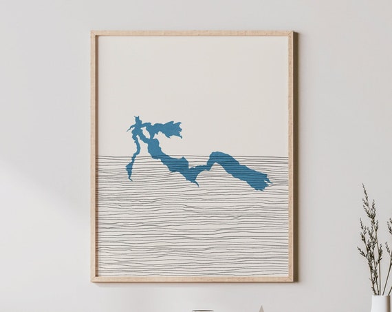 Alder Lake Art Boho Print Washington Picture Lakehouse Wall Decor