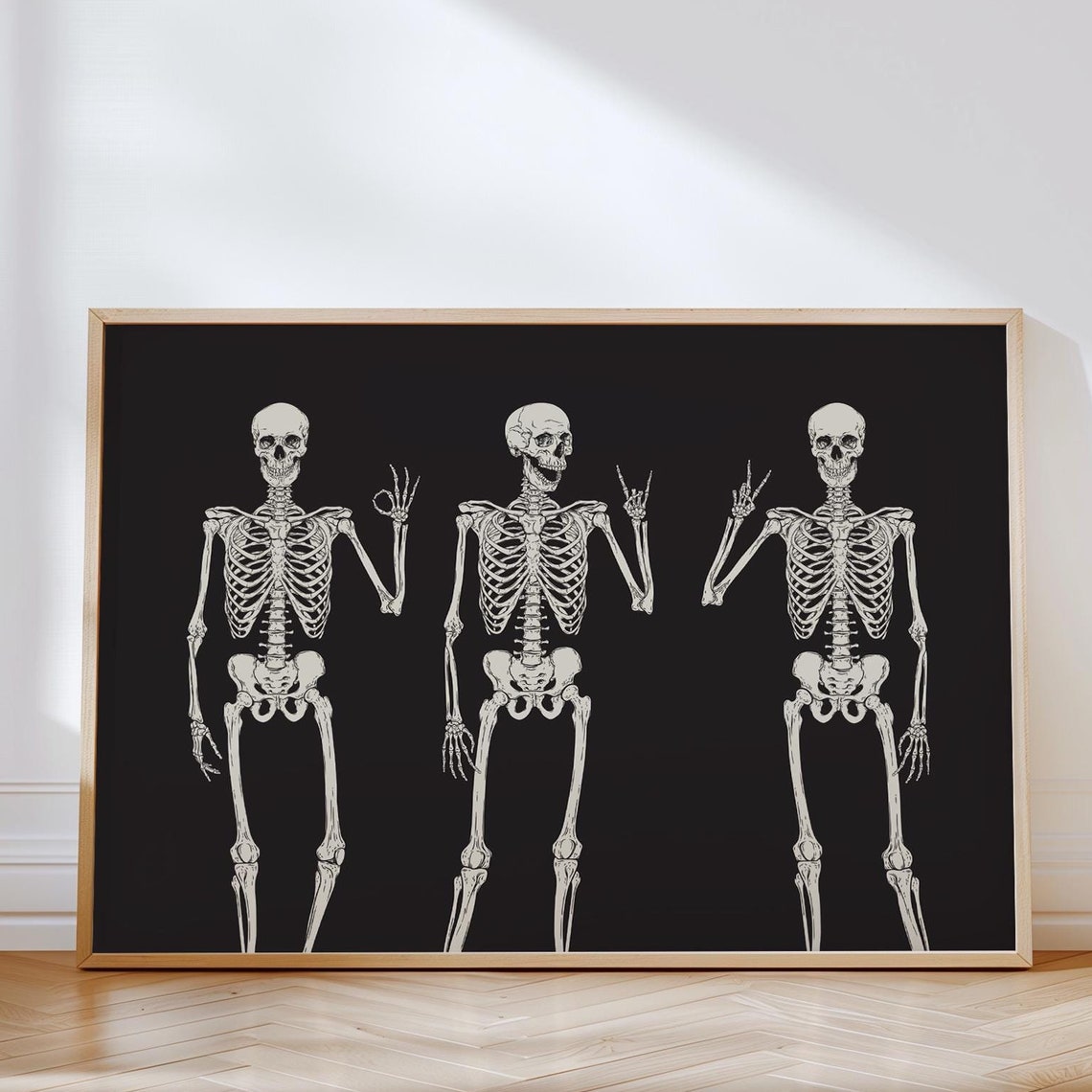 Skeleton Wall Art Halloween Printables Funny Halloween Decor Halloween Wall Art Halloween Mantel Decor Halloween Poster - Image 3
