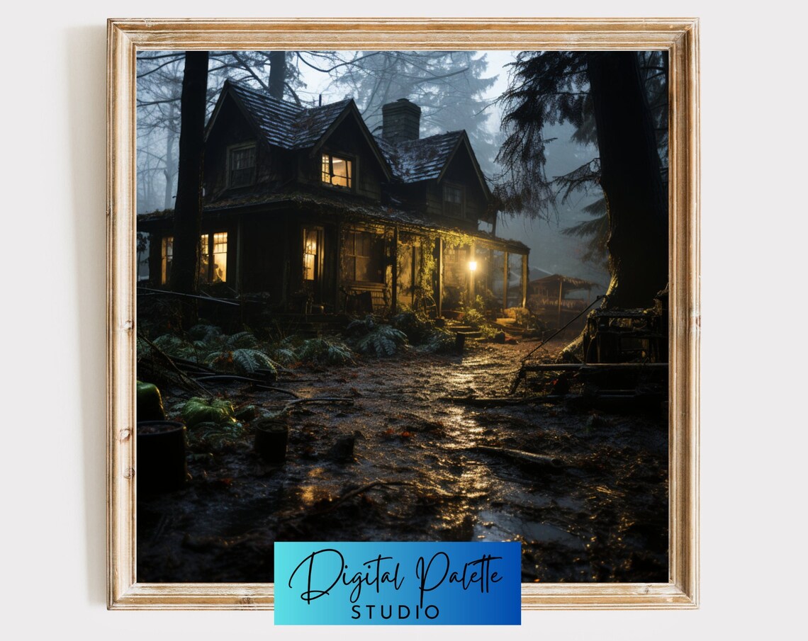 Scary Cabin 1 Halloween Decor, Halloween Art