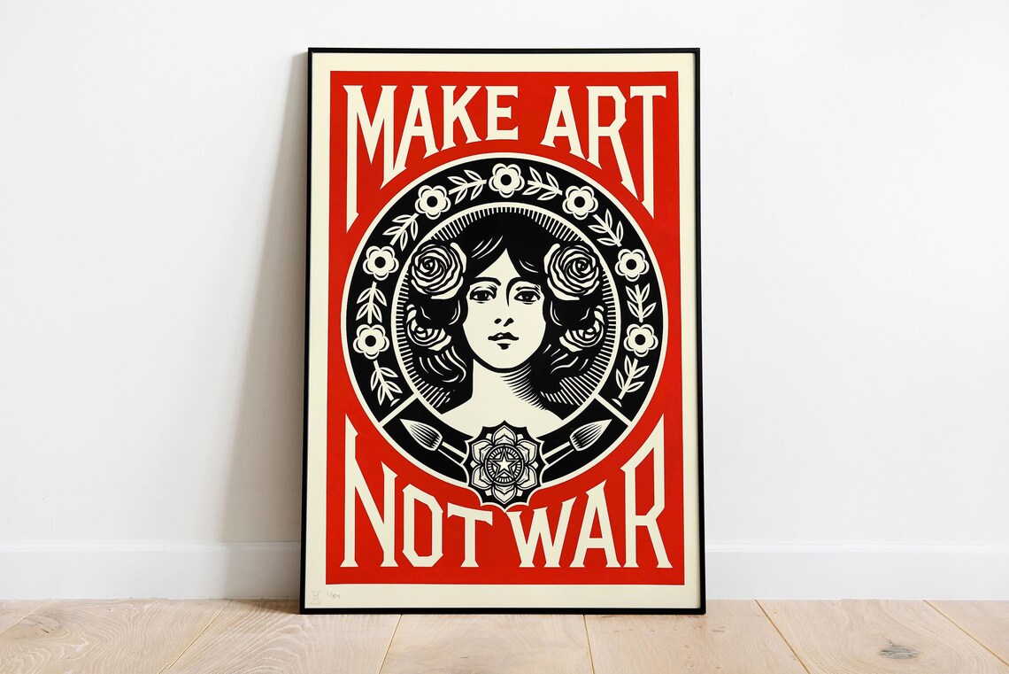 Make Art Not War Vintage Poster Art Print