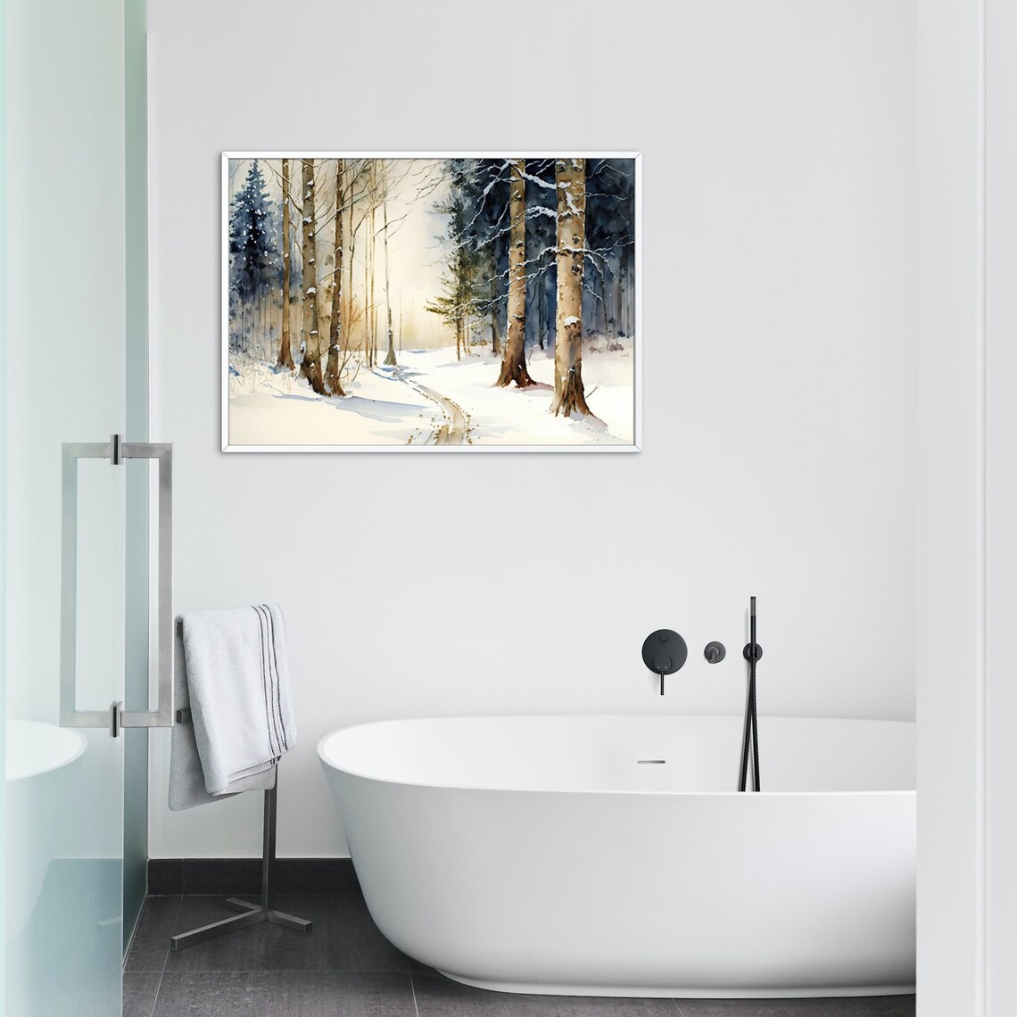 Winter Trees Art Print, Winter Landscape