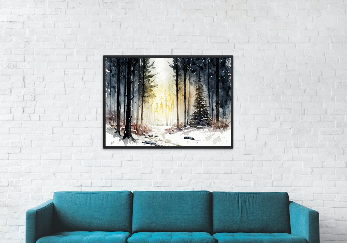 Winter Trees, Sun Shining Through Bare Trees Art Print - Image 3