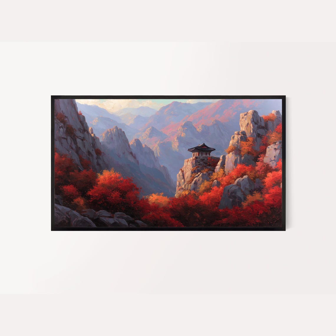 Seoraksan Mountain Autumn Korean Pavilion Valley Landscape Poster