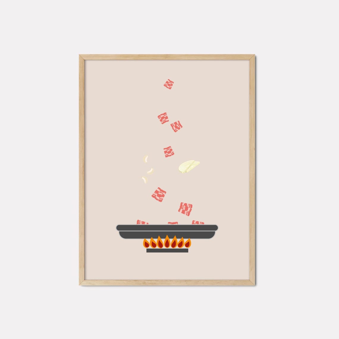 Korean BBQ Galbi Grilled Beef Minimalist Food Kitchen Poster Art