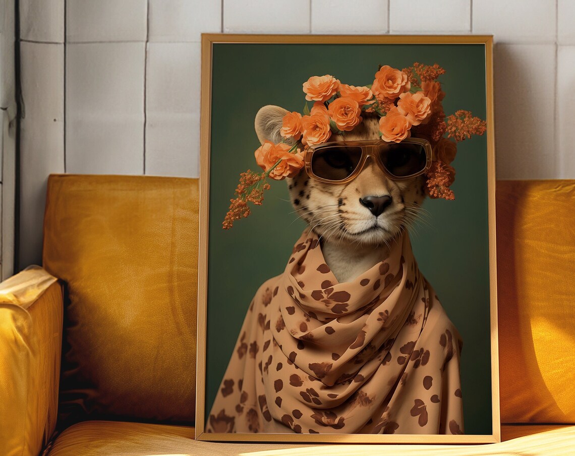 70s Tiger Poster Retro Kitsch Wall Art