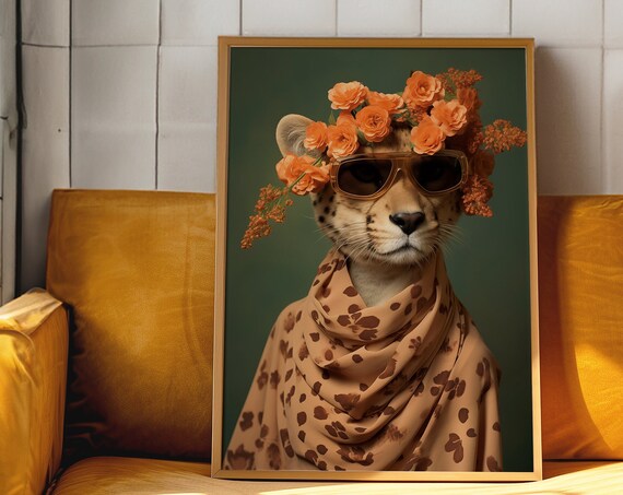 70s Tiger Poster Retro Kitsch Wall Art